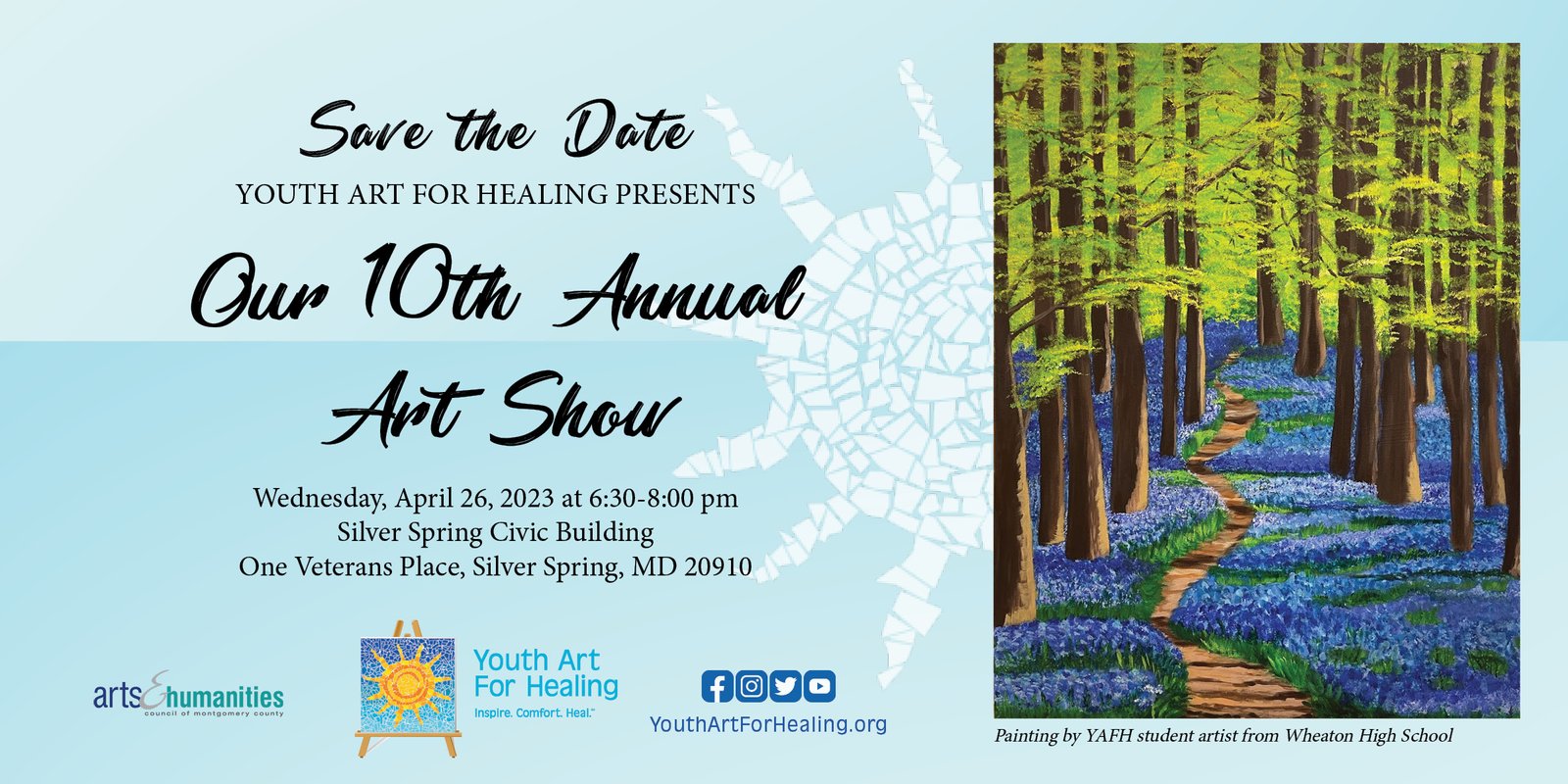 Yafh 2023 Art Show Save The Date Banner